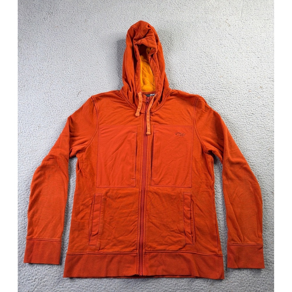 Outdoor Research Cam Full Zip Hoodie Jacket Mens L Burnt Orange Climbing Hiking